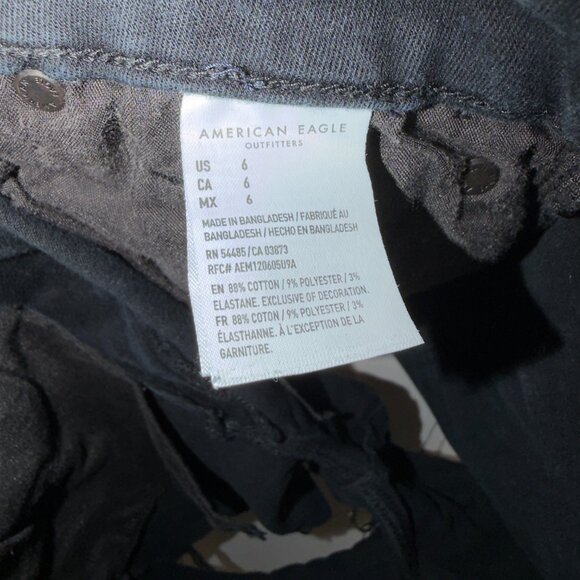 American Eagle Curvy High Rise Shortie Shorts Size 6 Black - Picture 5 of 6